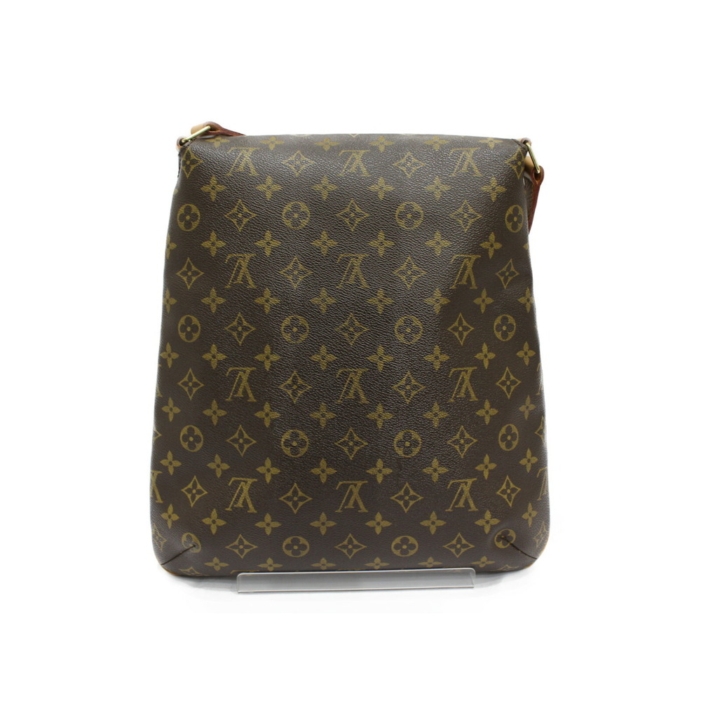 Louis Vuitton Musette Brown Leather Monogram Canvas Shoulder Bag Brown